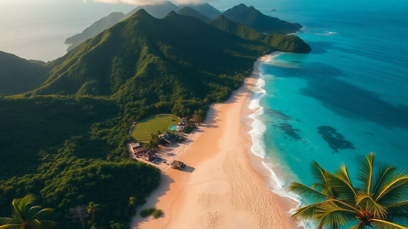 Film tournage aux Antilles, paysage tropical