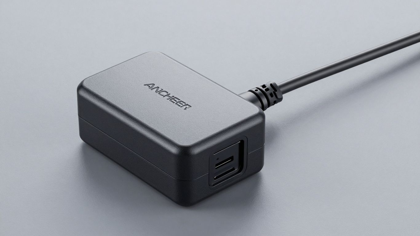 Ancheer electric bike charger close-up