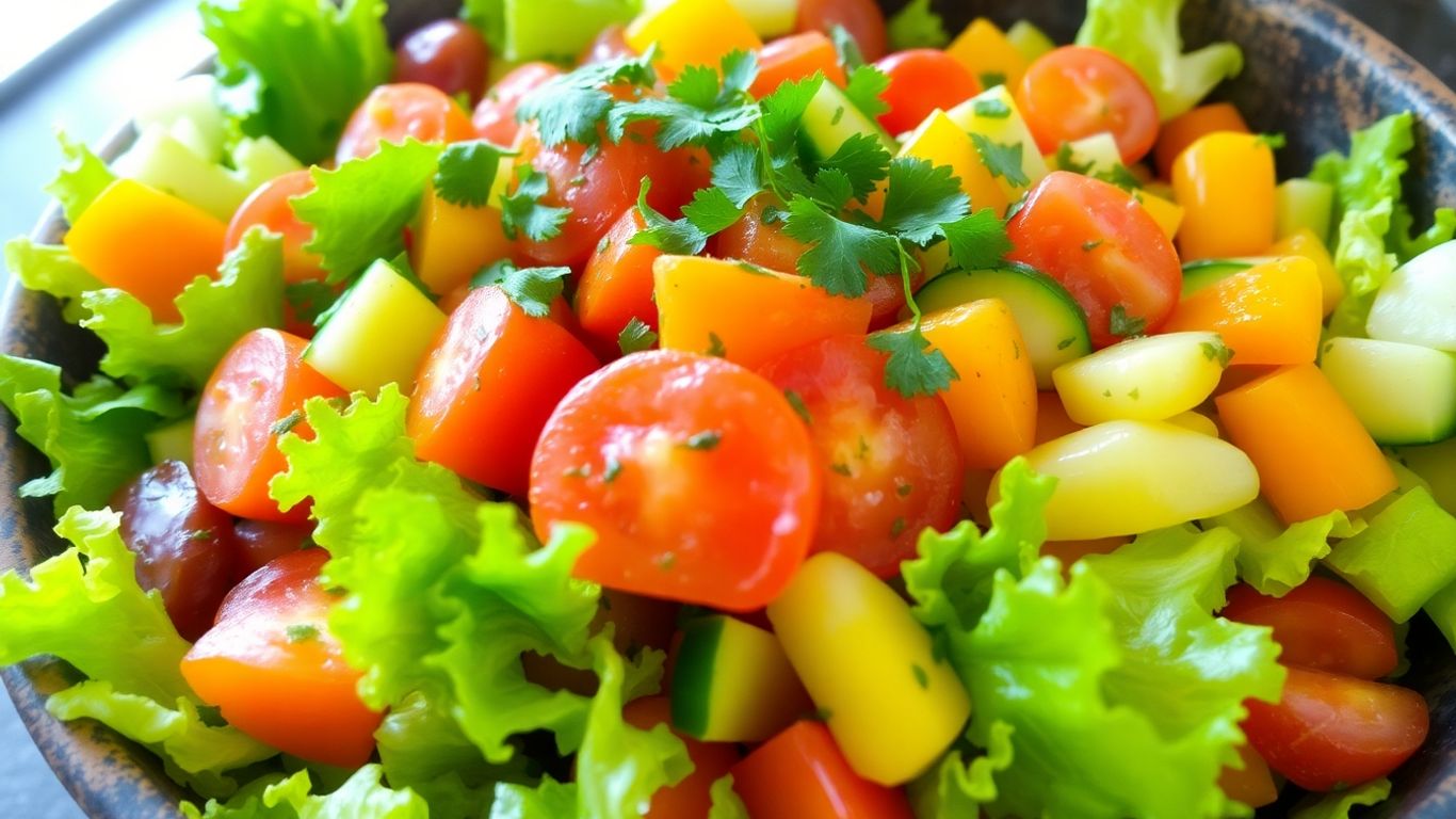 Colorful garden salad with fresh vegetables.