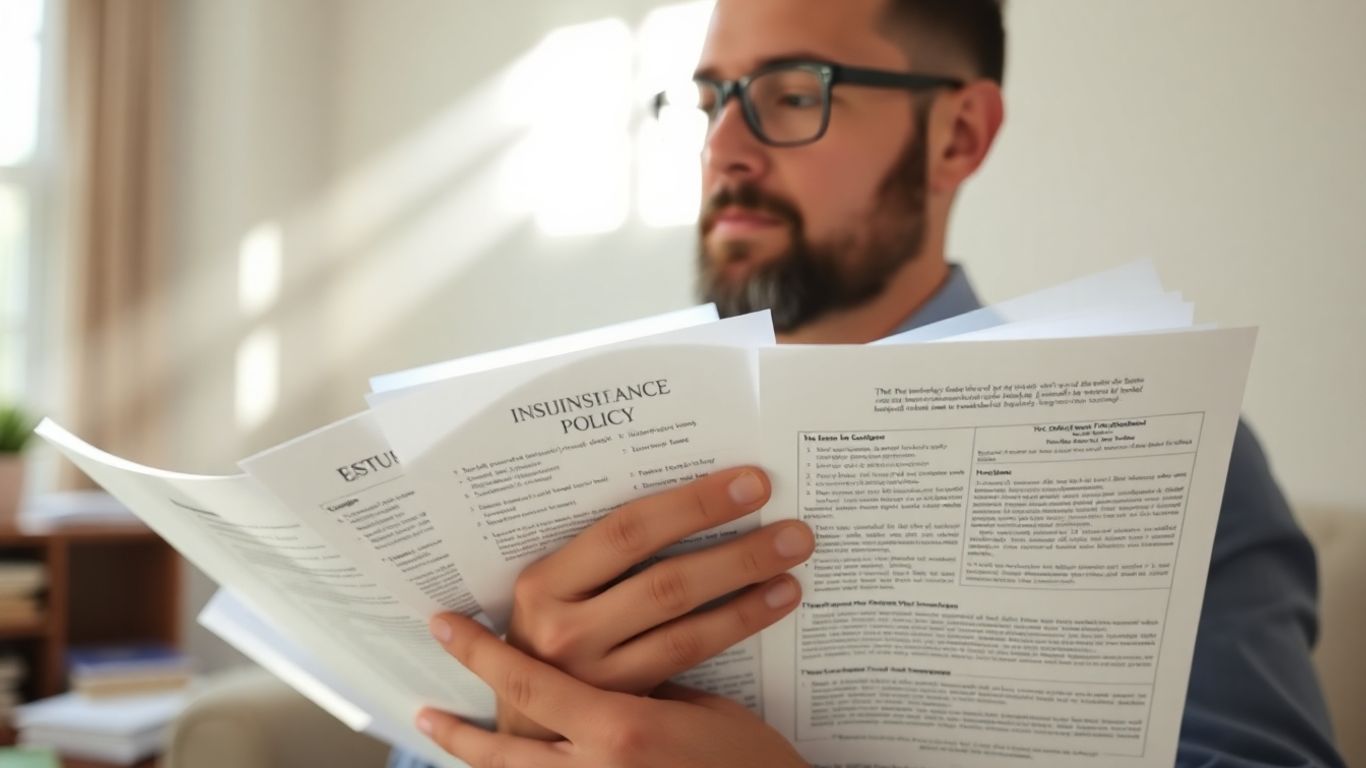 Persona revisando pólizas de seguro con claridad.