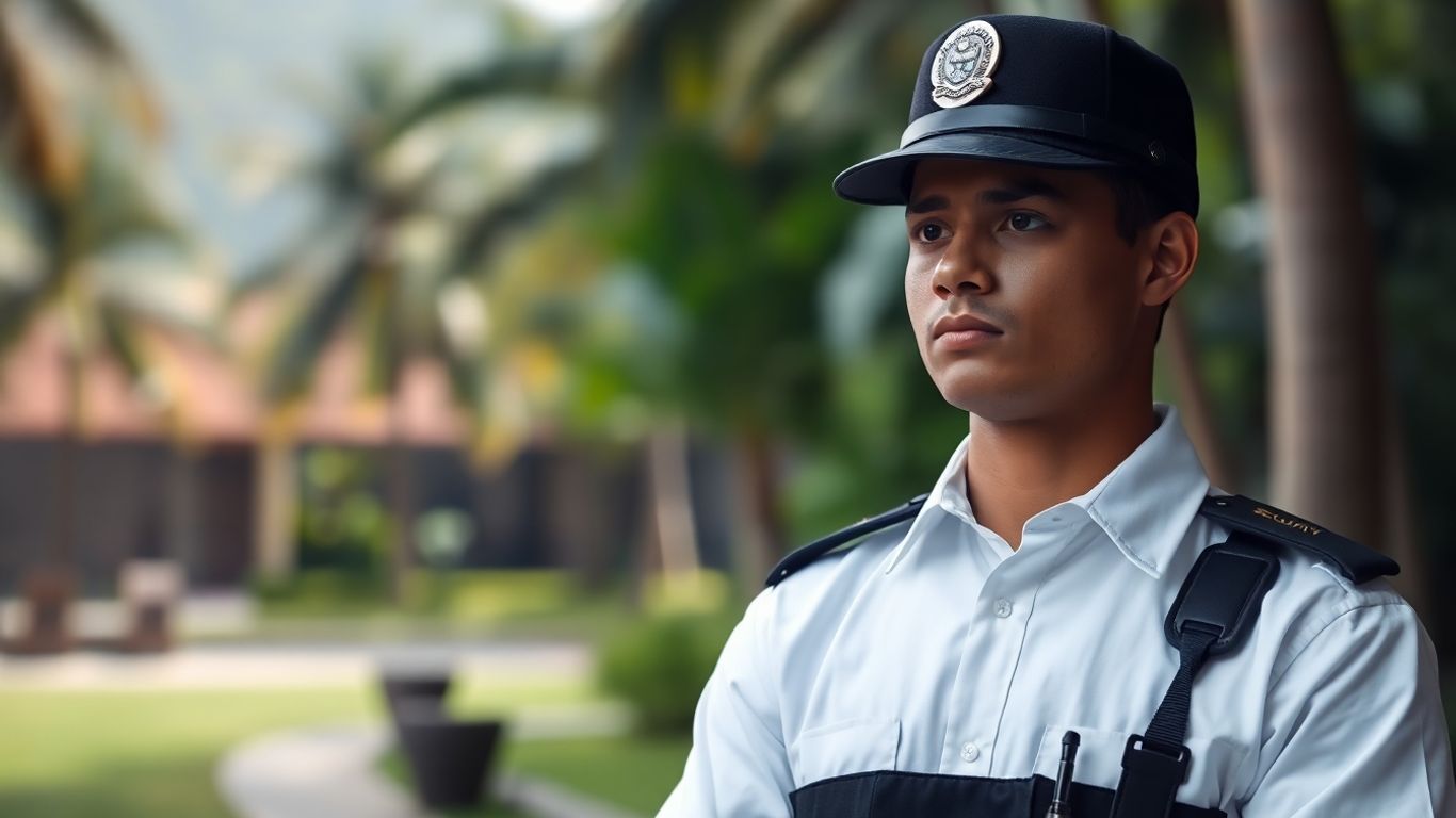 Professional security guard in Bali