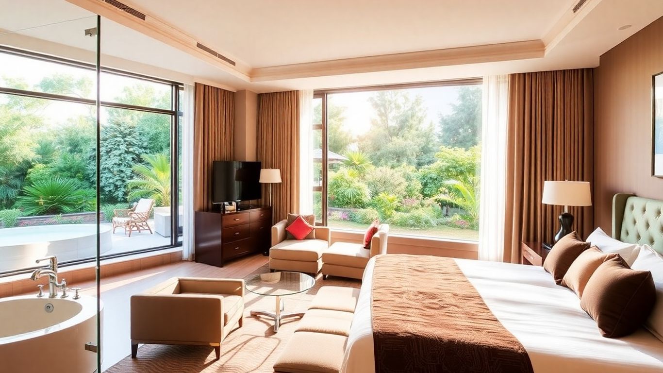 Luxuriöses Hotelzimmer mit Gartenblick in Wieblingen