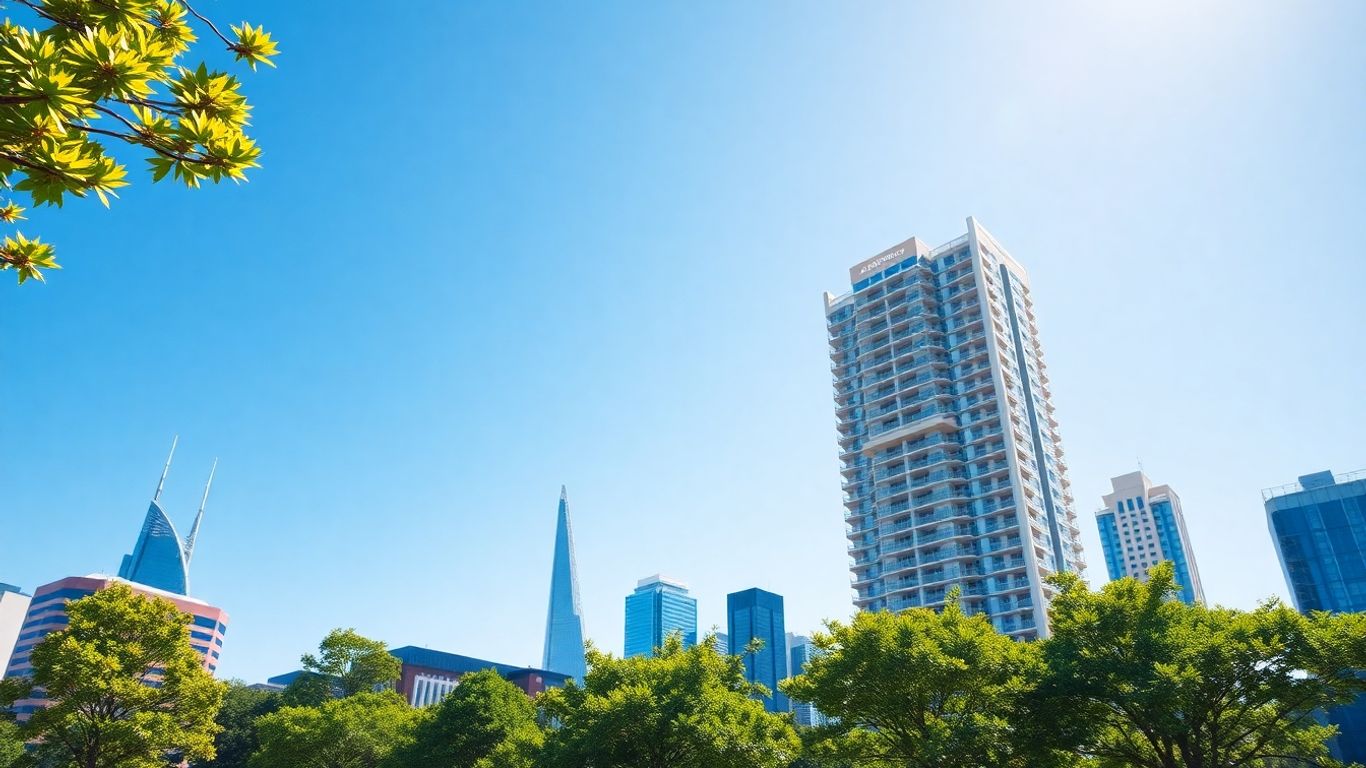 Australian city skyline with property development.