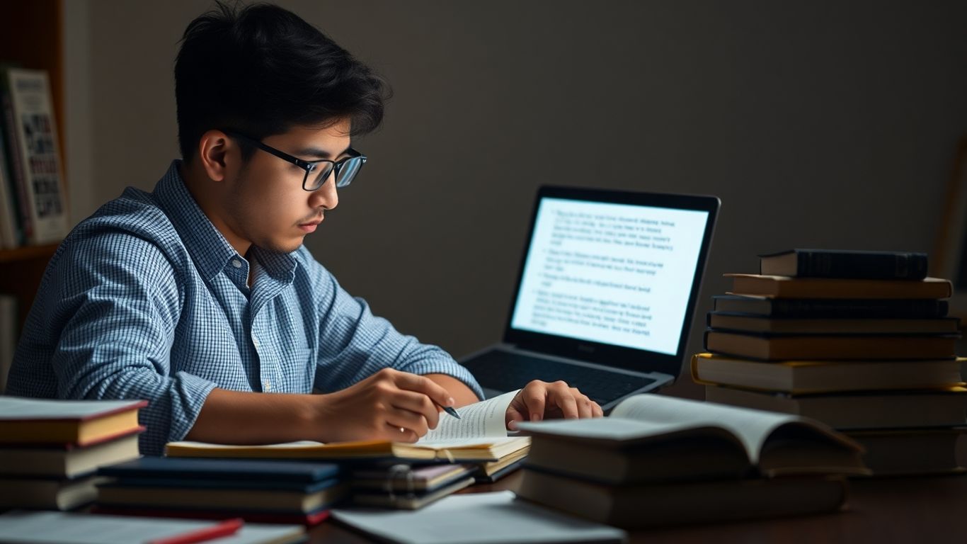 Student preparing for IELTS exam