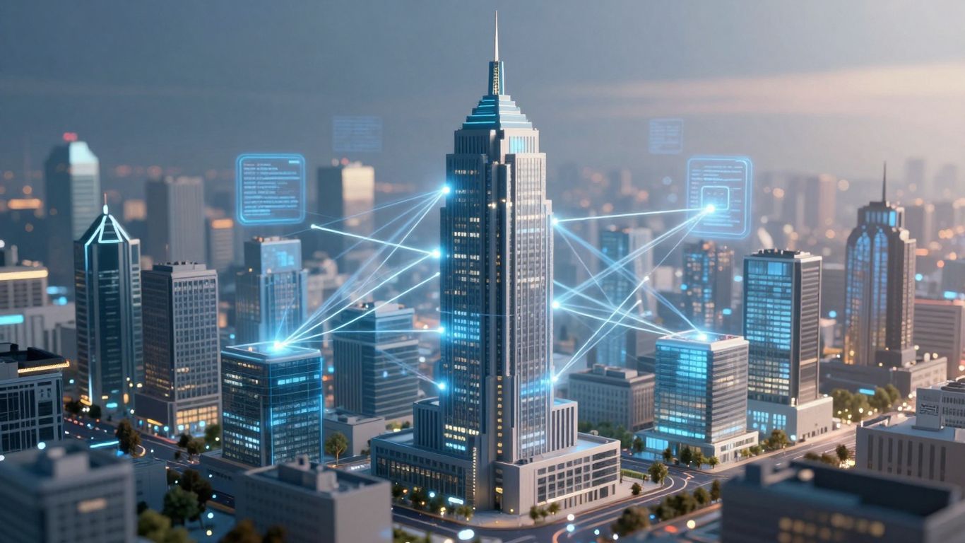 Blockchain and insurance future cityscape