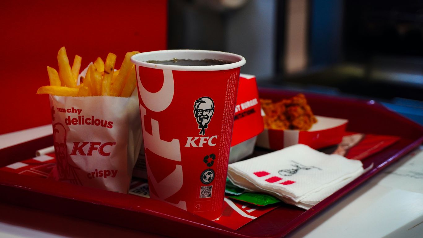 Kfc meal with fries, drink, and chicken
