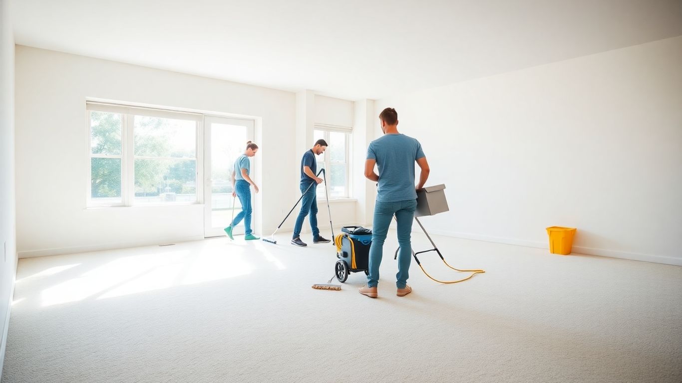 Clean empty living room after end of tenancy cleaning.