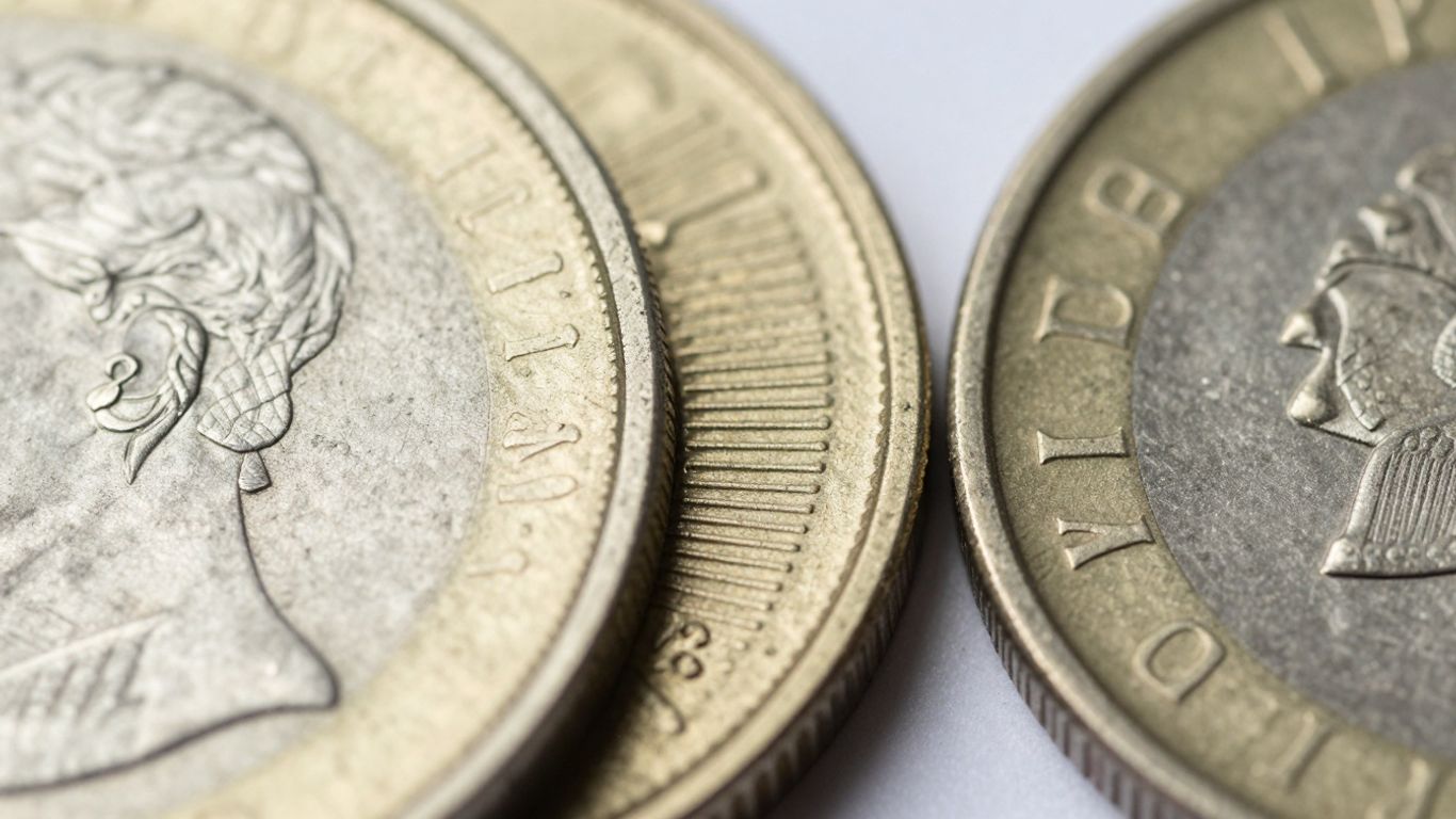 Close-up of coin edges: smooth, reeded, and lettered.