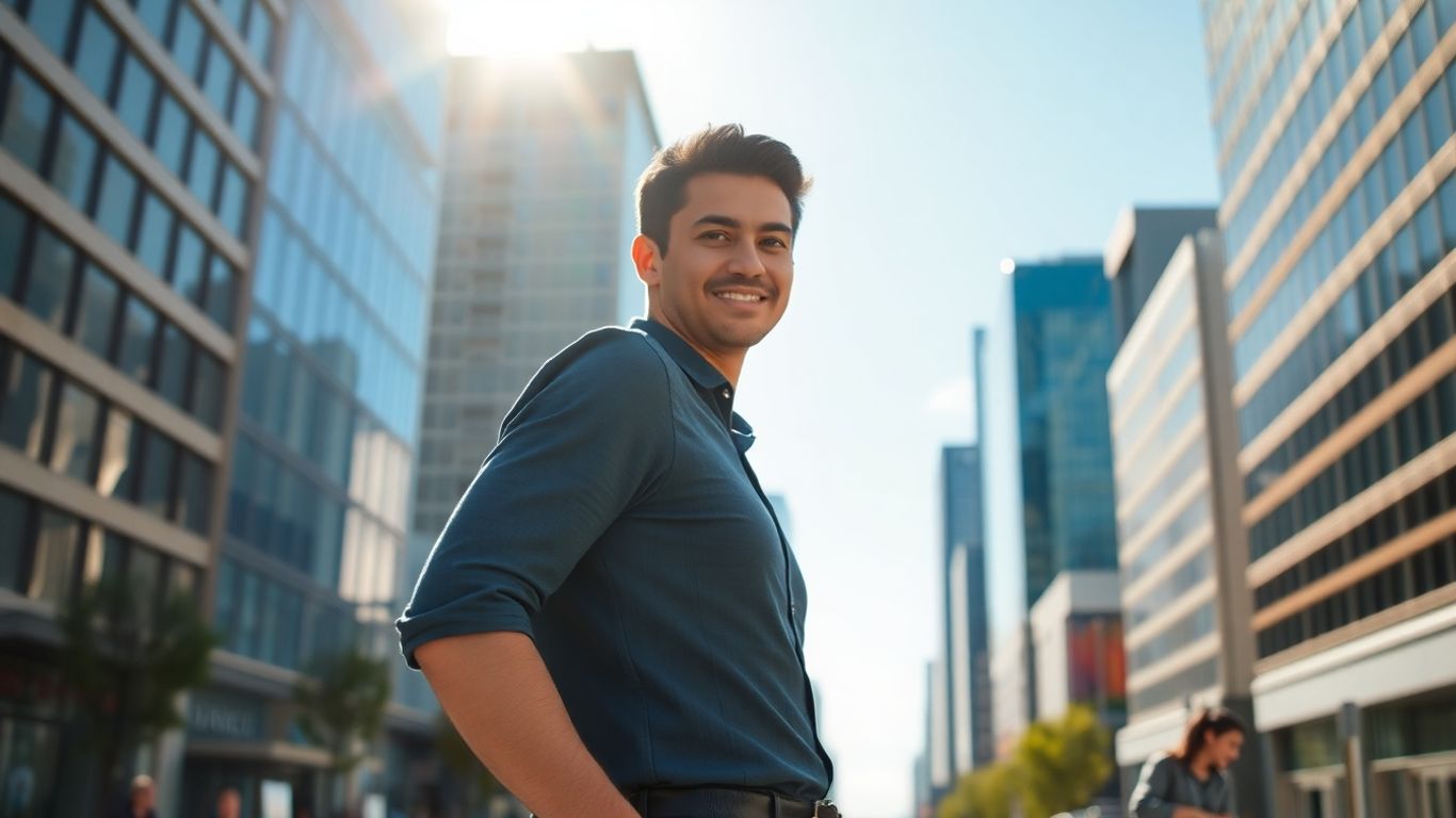 Entrepreneur looking towards a bright future.