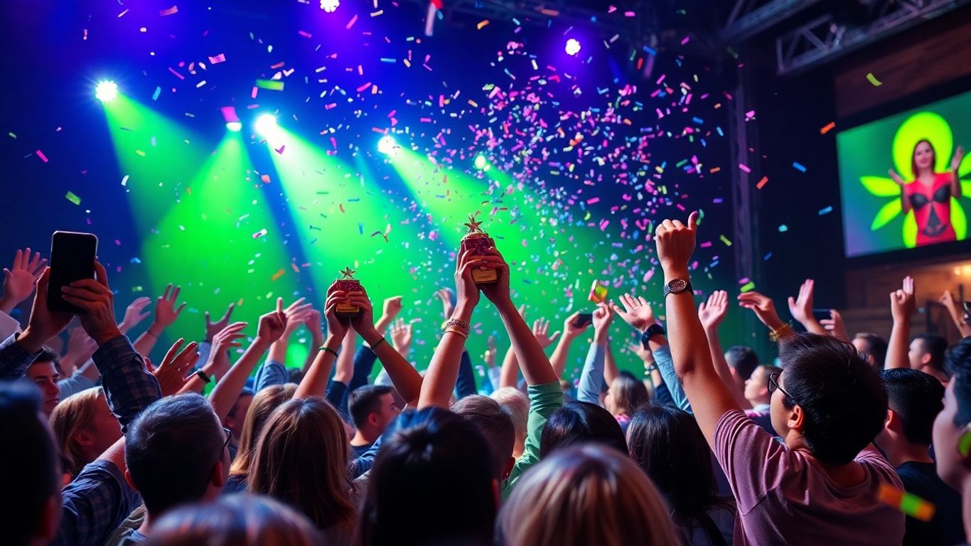 Increase engagement with contest. Excited people celebrating winning contest prizes