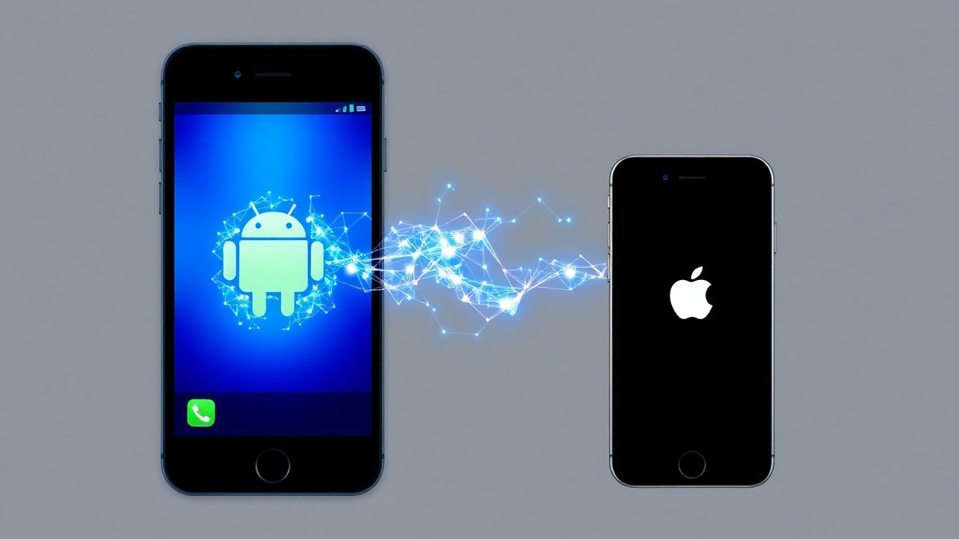 Android and iPhone sharing files wirelessly