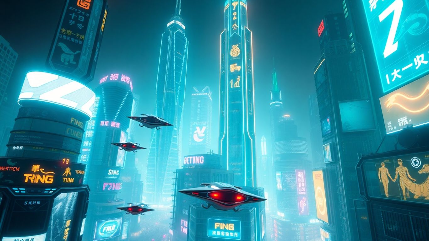 ภาพเมือง Sci-Fi ล้ำยุค สวยงาม