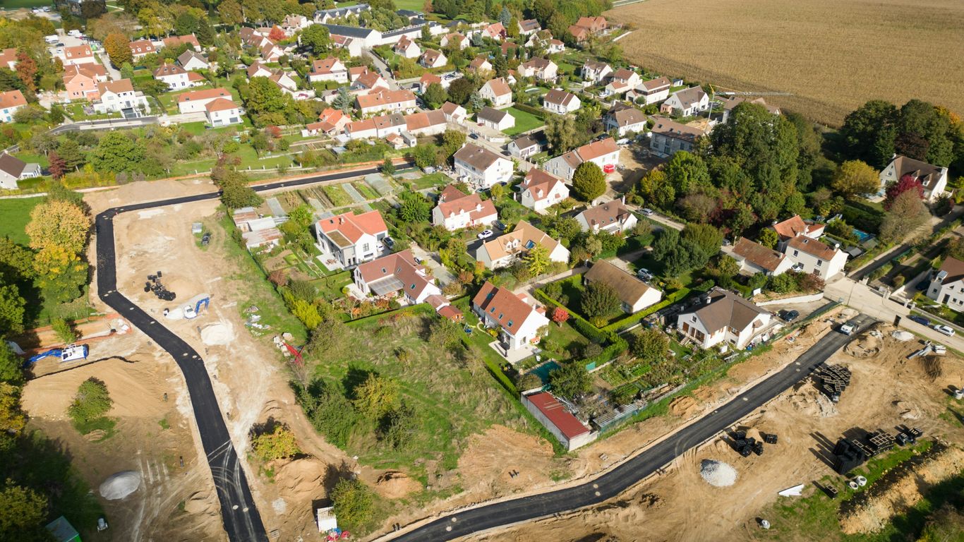 a town with many buildings