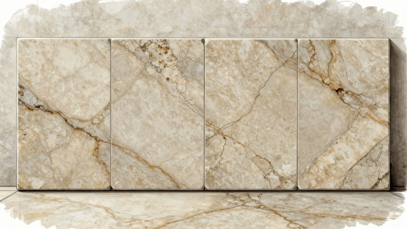 Boceto de elegantes baldosas de travertino marfil