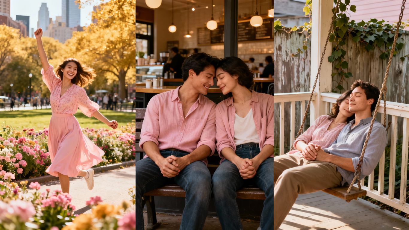 Couple in different relationship stages