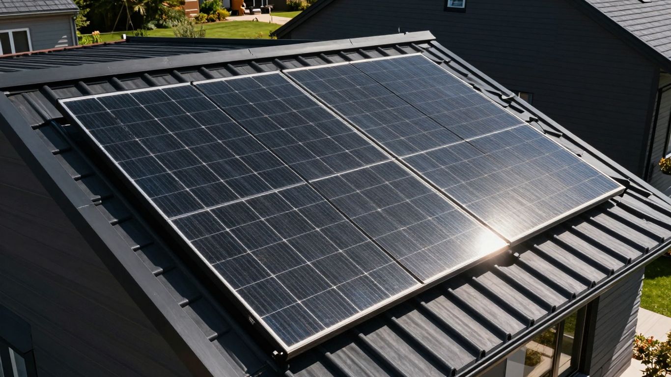 Panneau solaire plug and play sur un toit de maison.