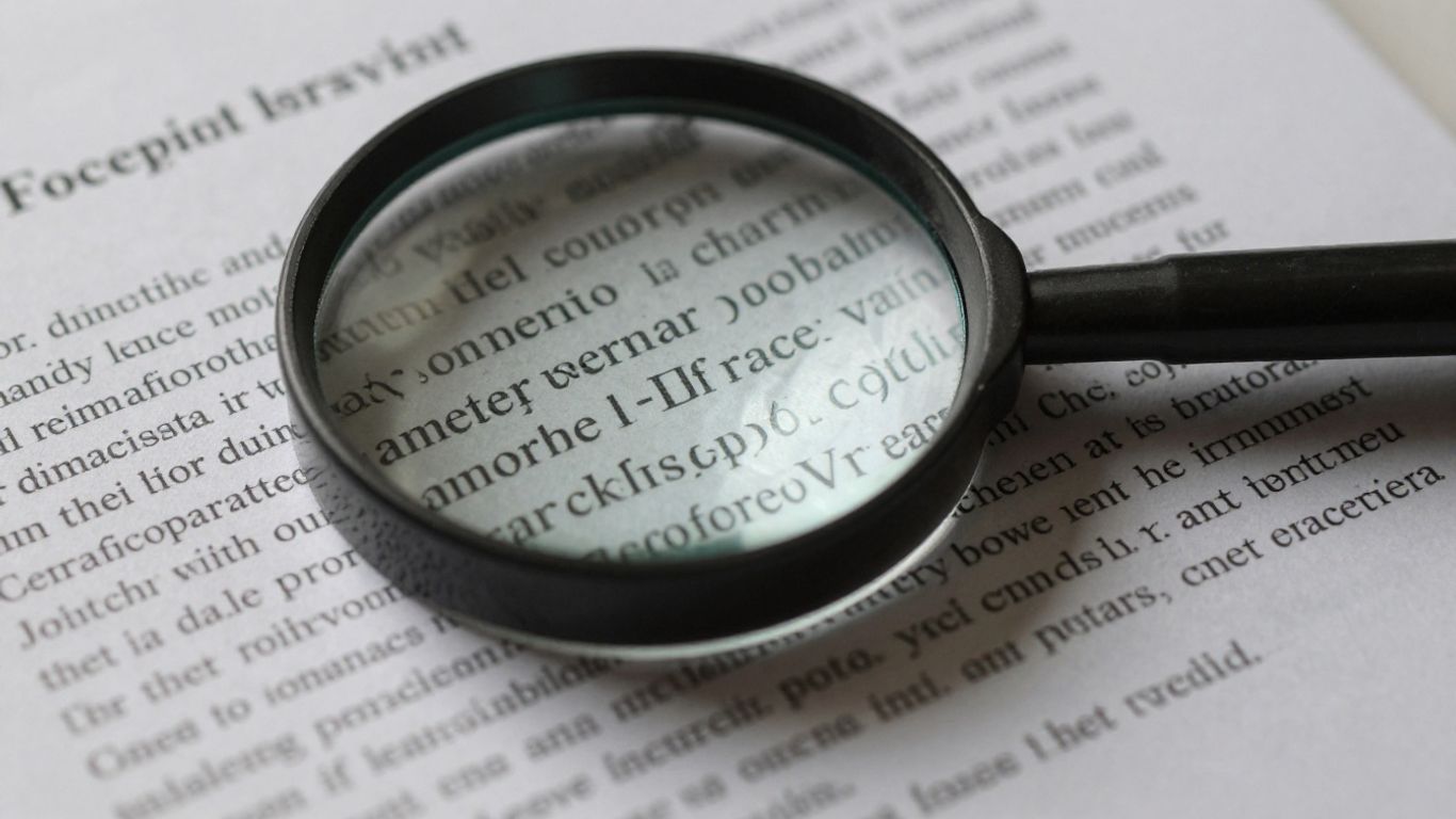 Magnifying glass over insurance policy document.