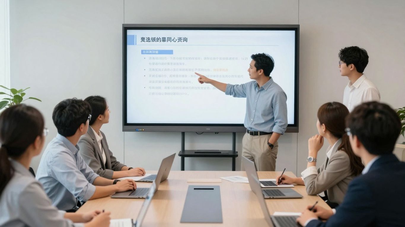 Employees learning about security awareness training.