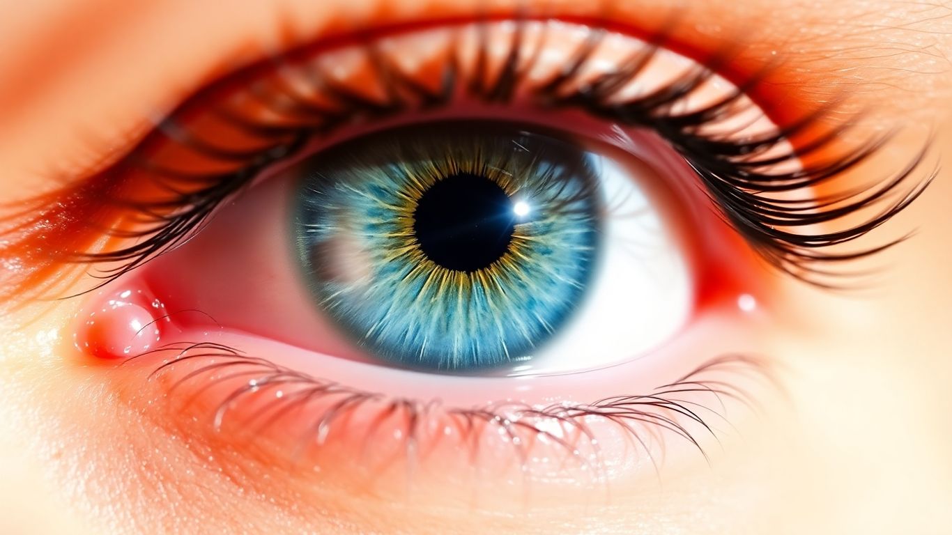 Healthy eye with sunlight glinting
