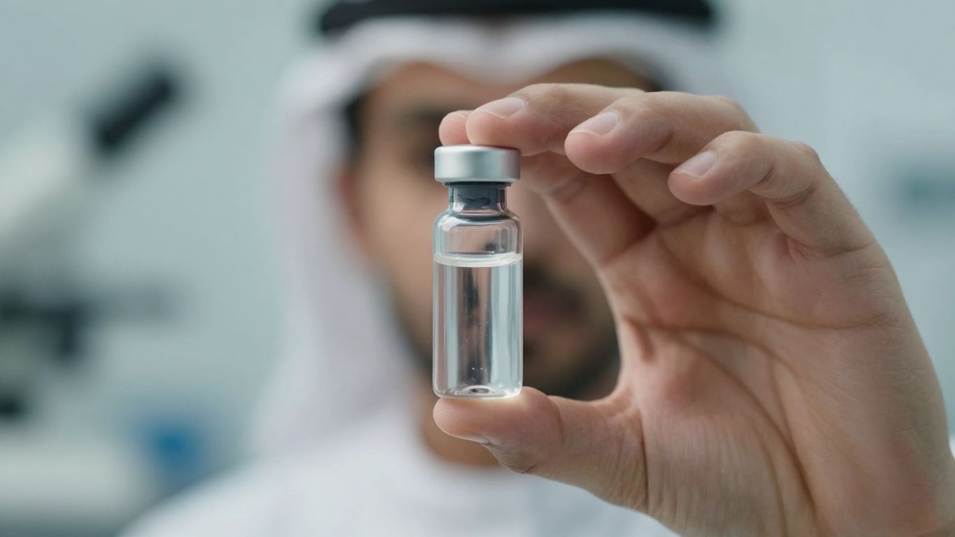 Bottle of liquid with blurred background.