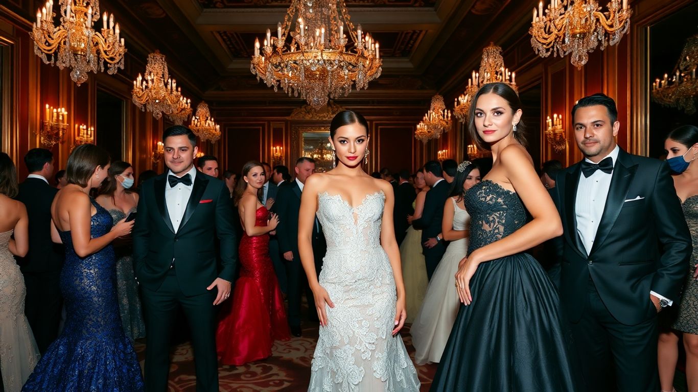 Invitate in rochii couture la un eveniment monden elegant.