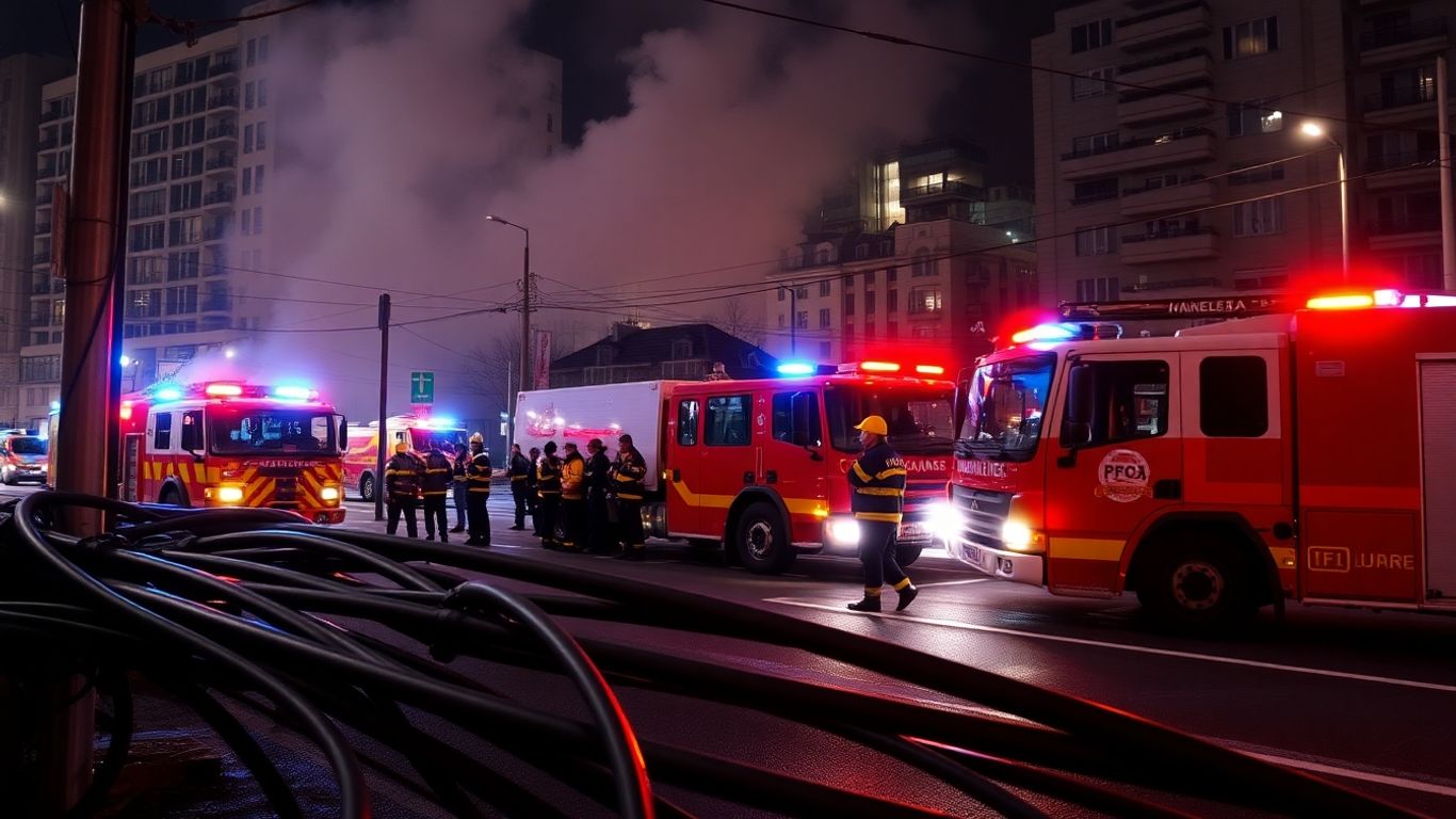Secours interviennent près d'une explosion dans une ville française.
