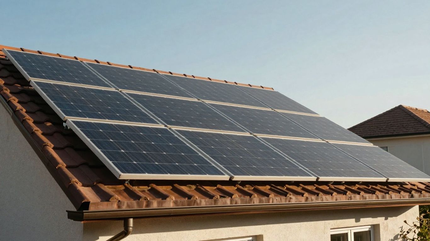 Residential Rooftop Solar Array On A Suburban Indiana Home, Highlighting The 100% Property Tax And 7% Sales Tax Exemptions For 2026.