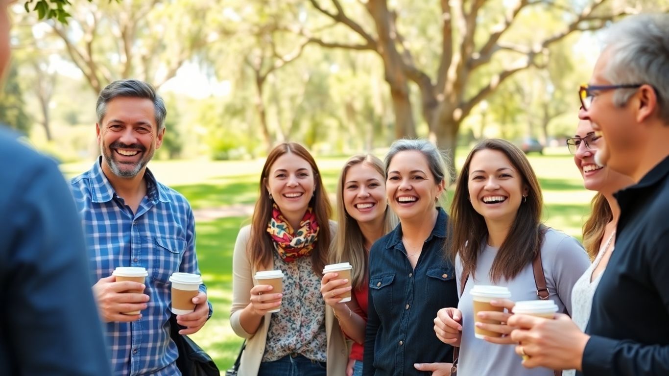 Adults making friends in Australia
