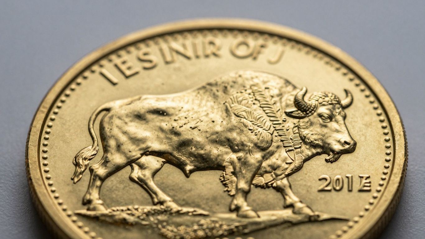 Gold Buffalo coin detail