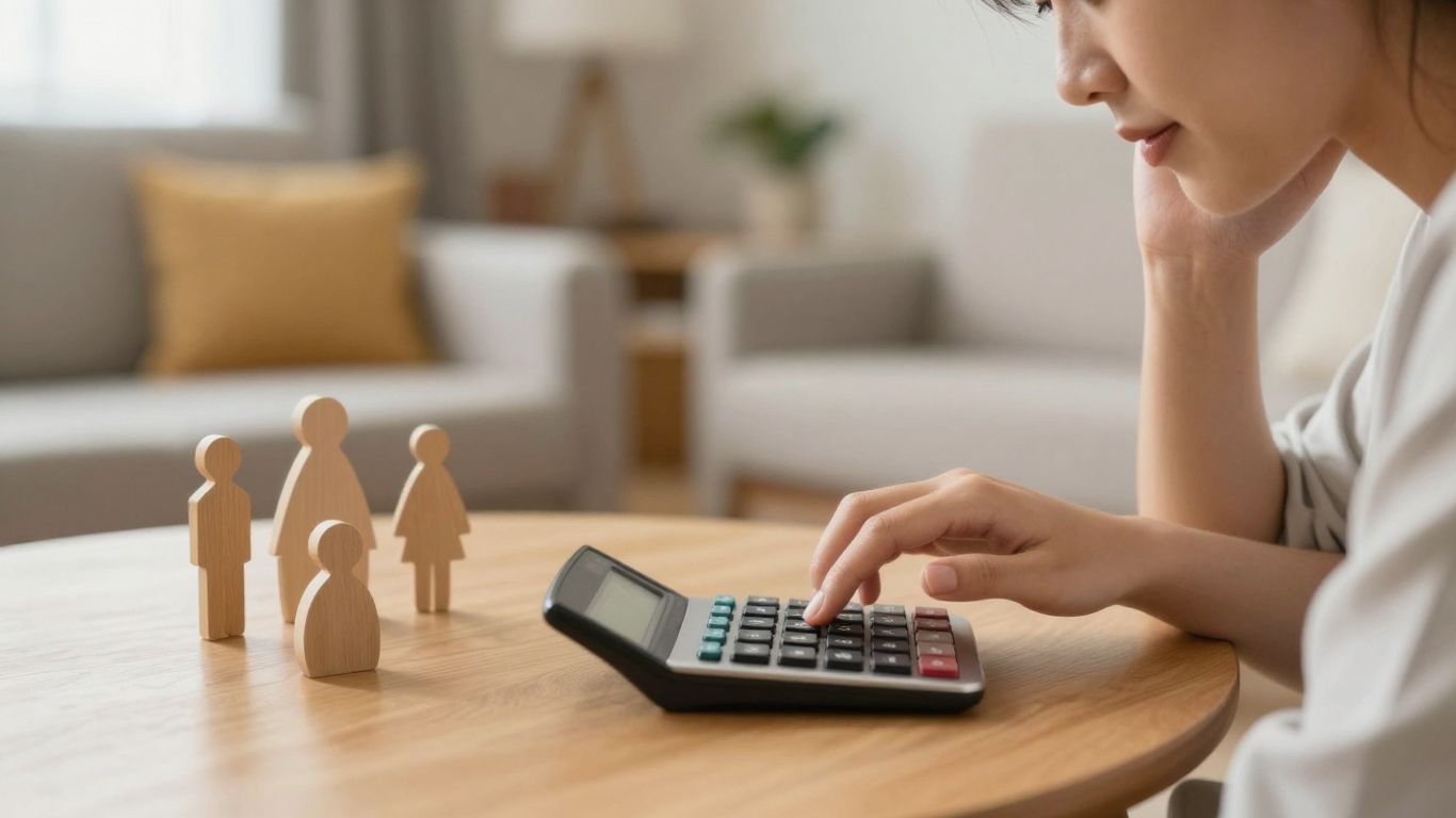 Person using a life insurance calculator for financial planning.