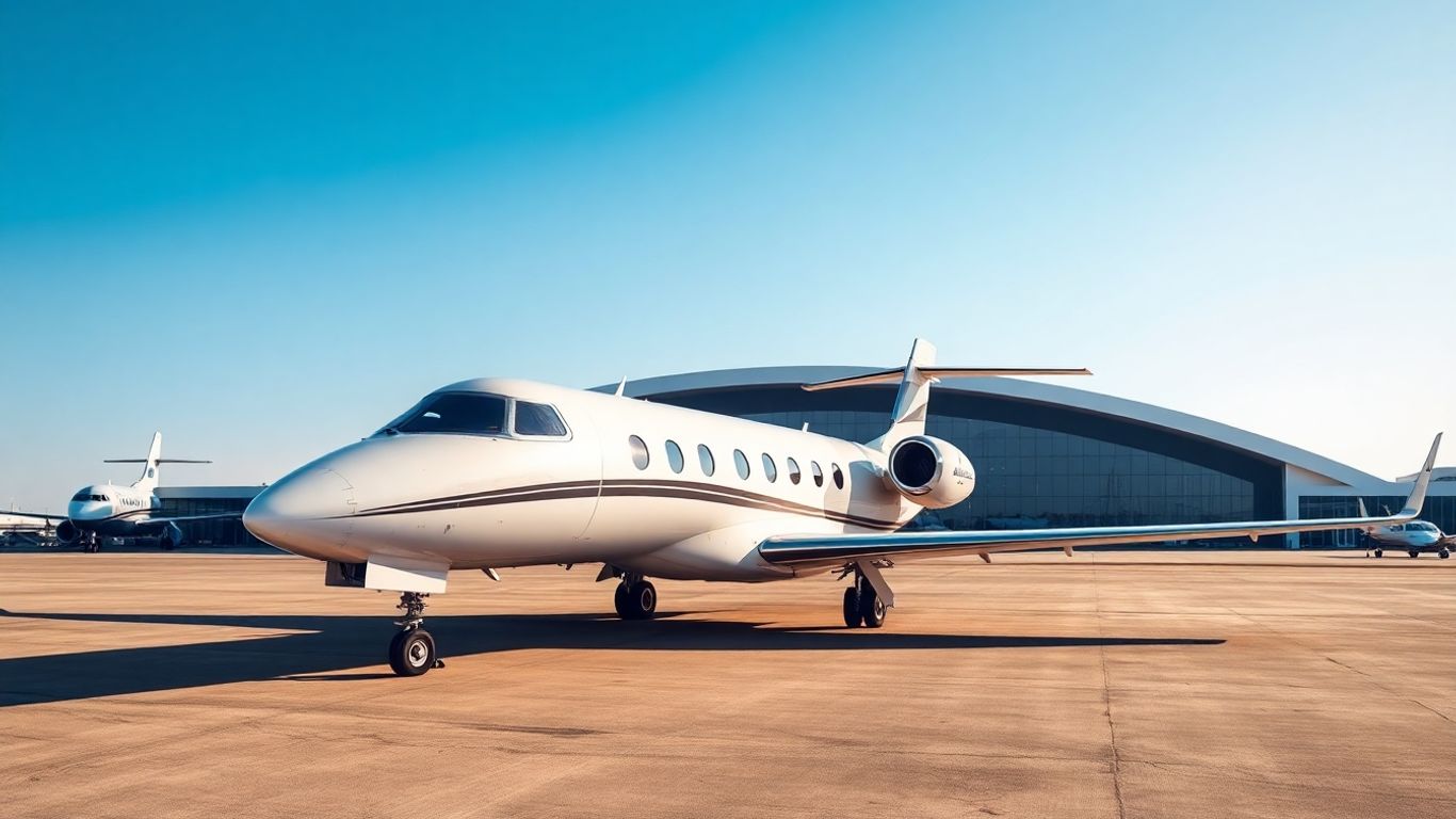 Private jet ready for departure at Oklahoma City airport.