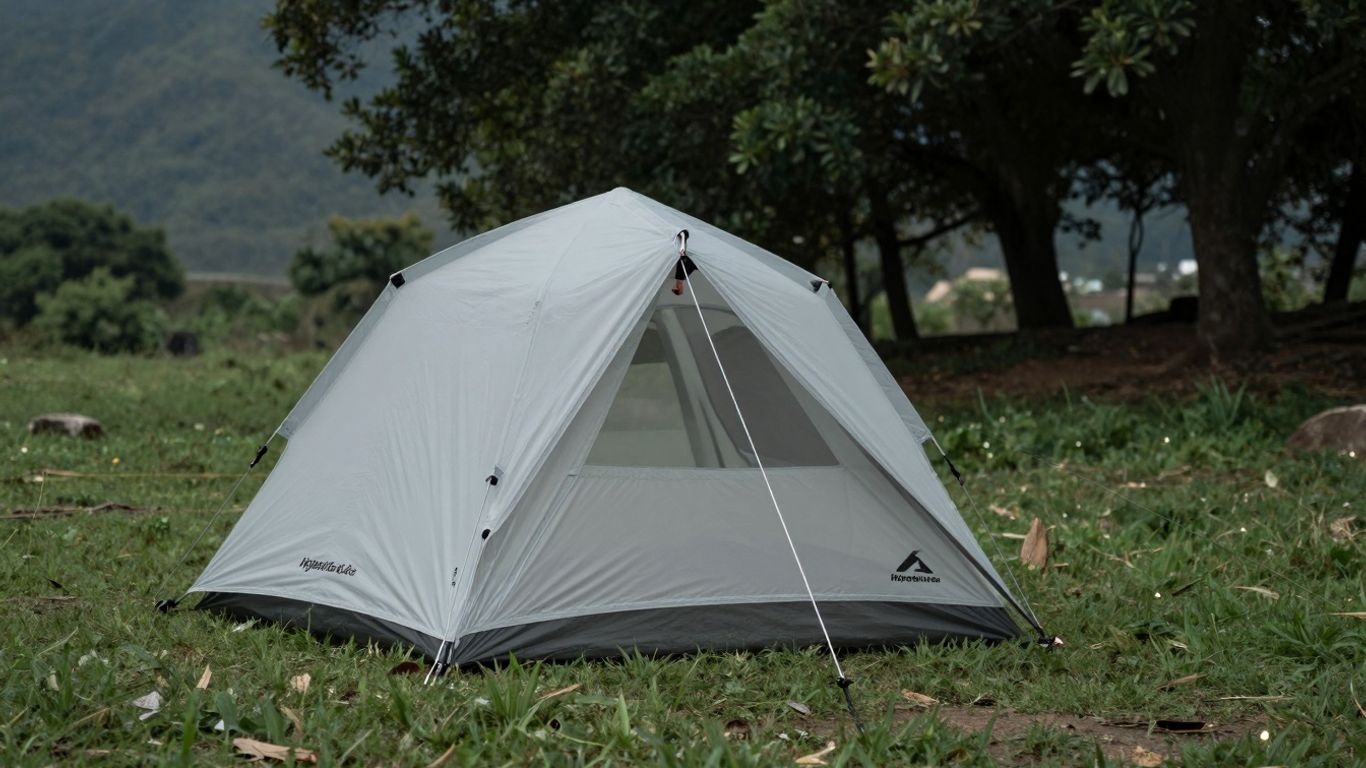 Hyperlite Mountain Gear UltaMid 4 tent pitched outdoors.