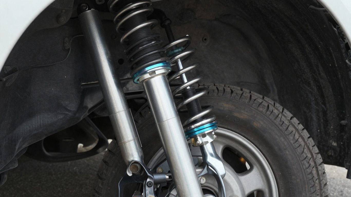 Car shocks and struts close-up