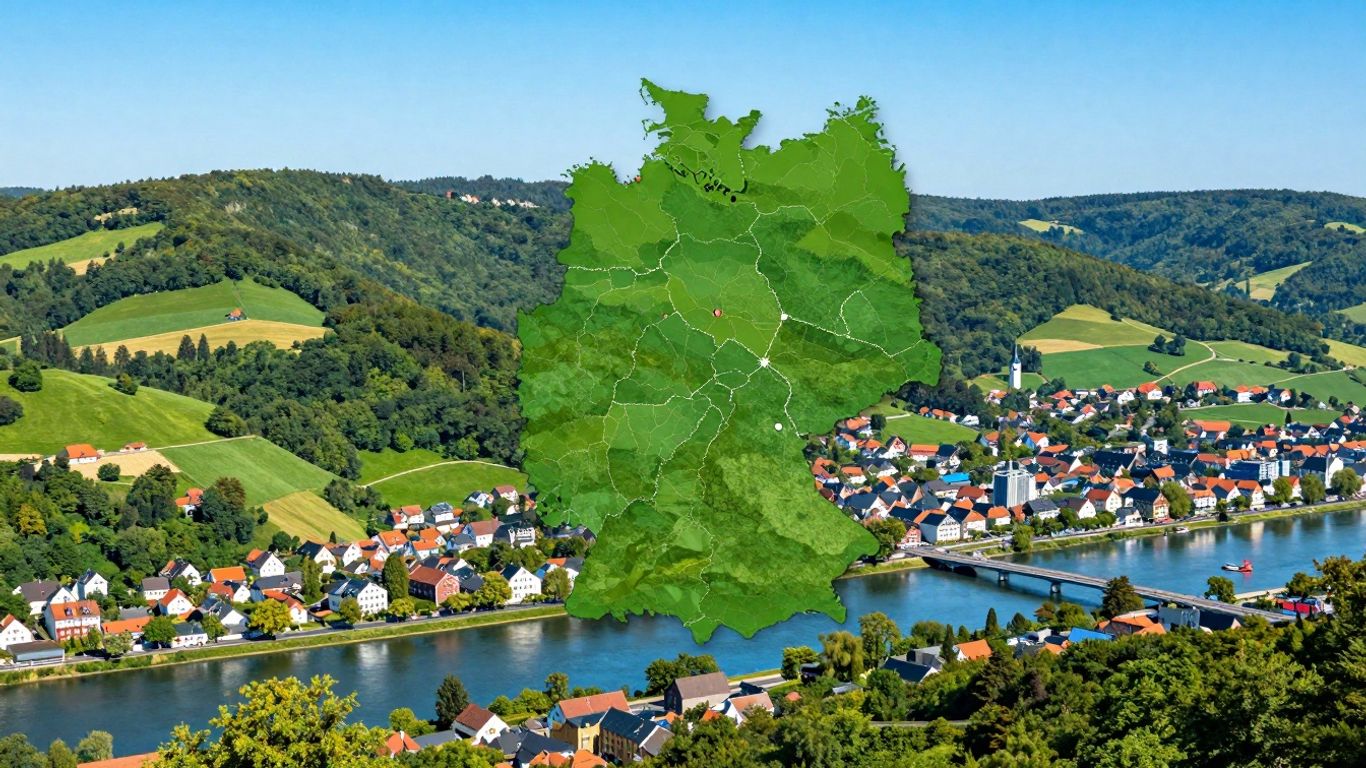 Digitale und druckbare Karte von Nordrhein-Westfalen