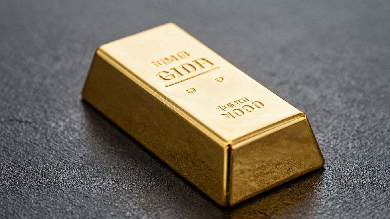 深色背景上閃亮的金條。