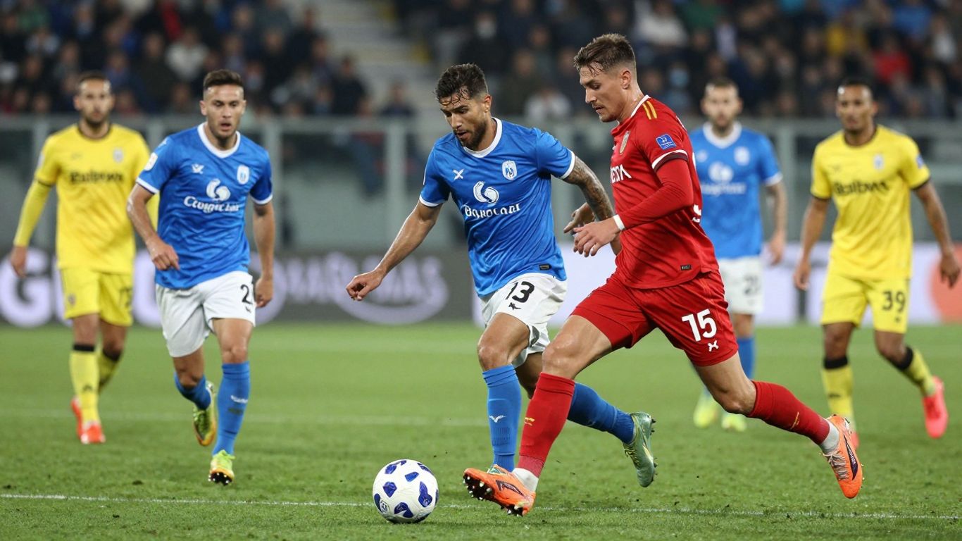 Coppa Italia football match action on the pitch.