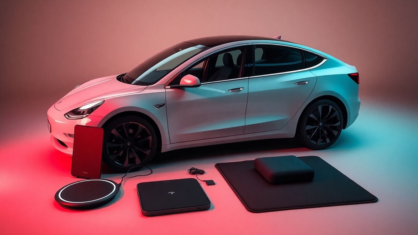 Tesla Model 3 with accessories