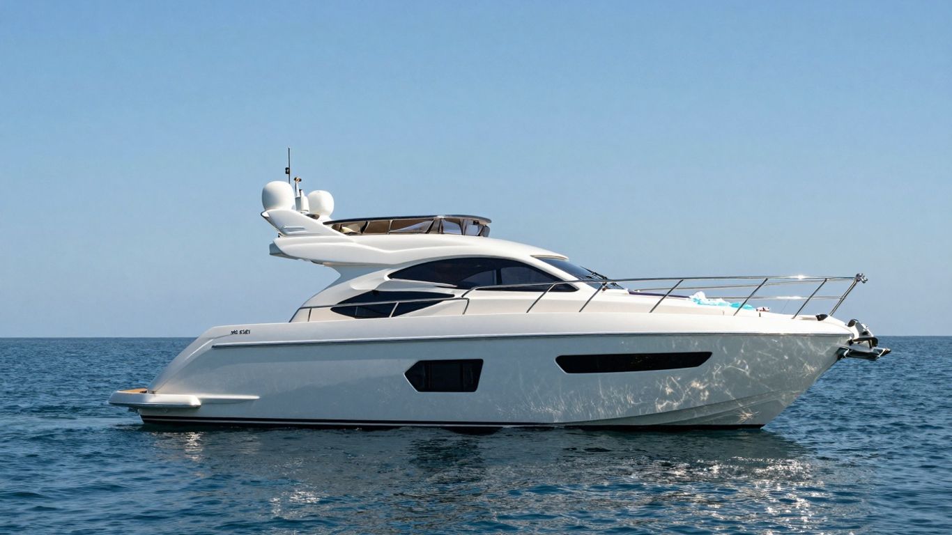 Luxury yacht with Jacuzzi on calm blue water.