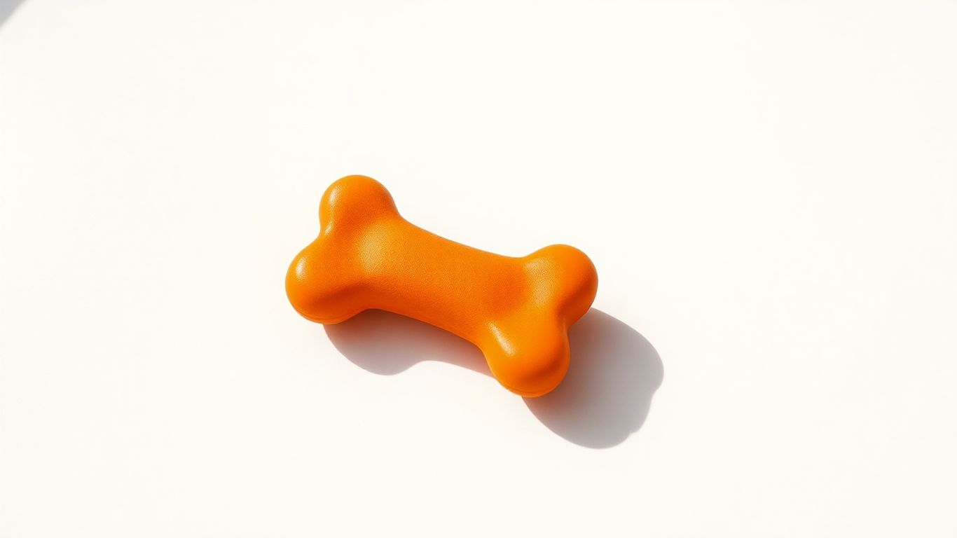 Orange durable dog chew toy on a plain surface