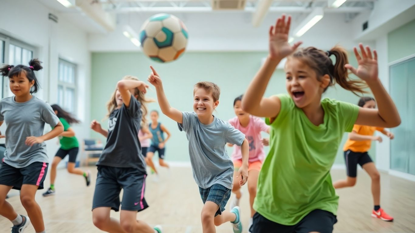 Schüler in Aktion im modernen Sportunterricht