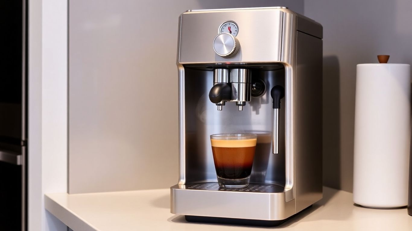 De'Longhi Dedica Duo coffee machine brewing espresso