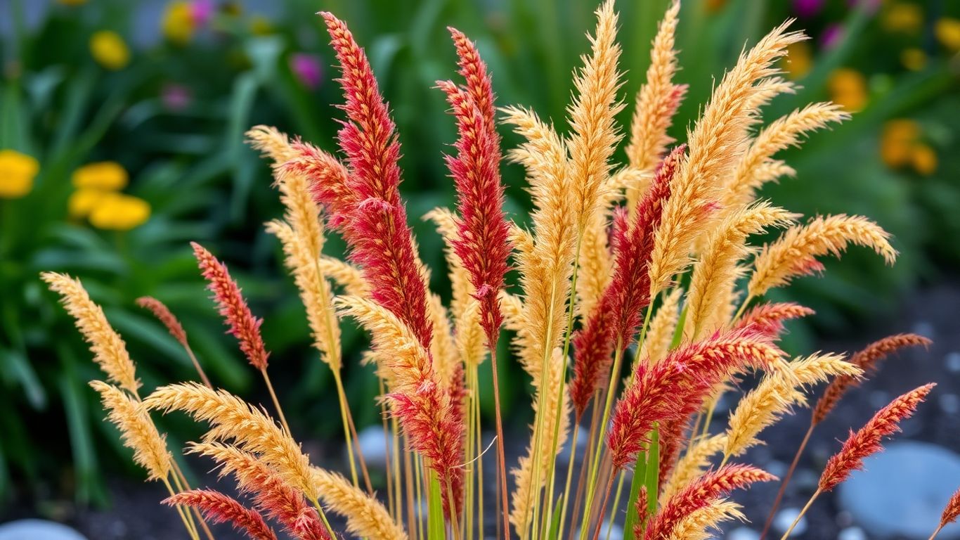 Ziergräser im Herbstlicht mit warmen Farben