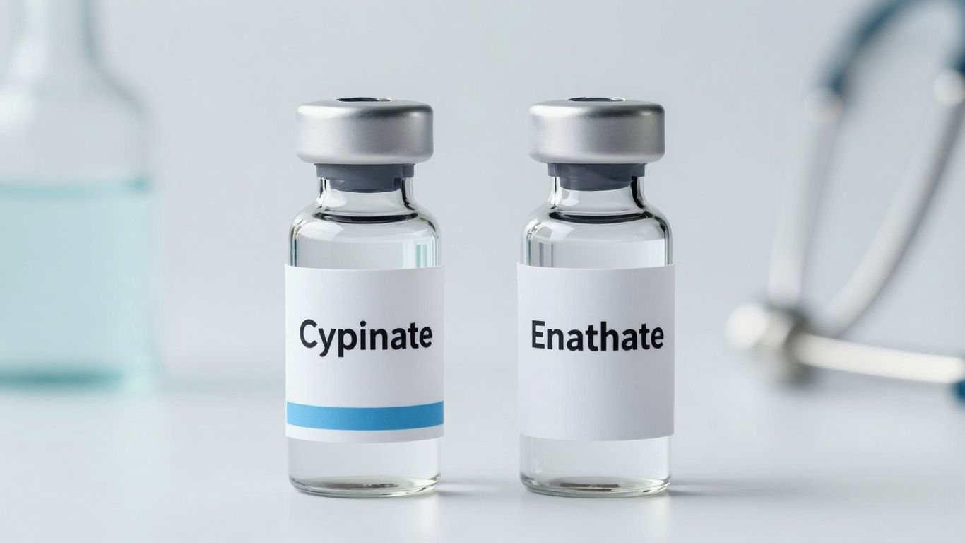 Testosterone Cypionate vs. Enanthate vials comparison
