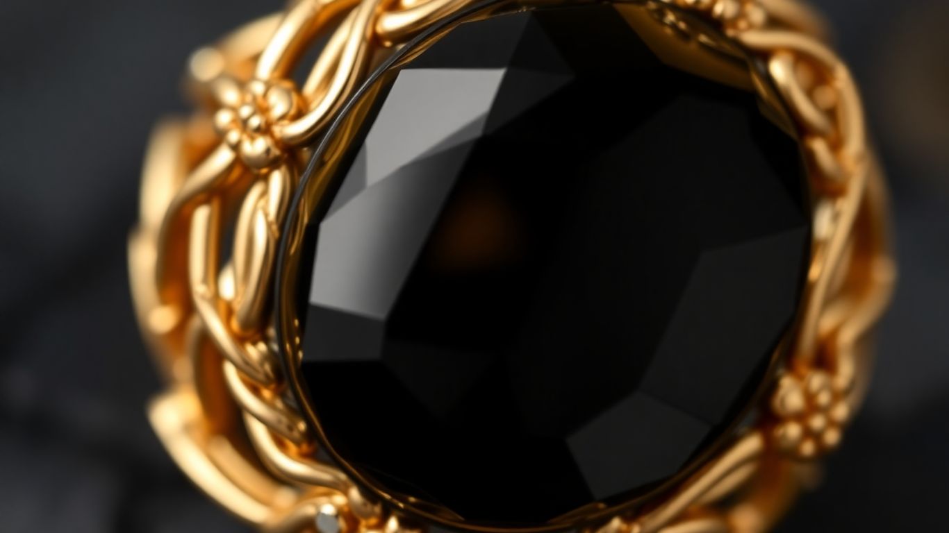 Anillo de oro negro con reflejos profundos y atrevidos.