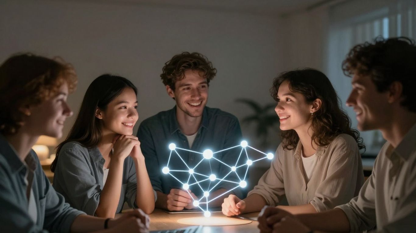 Oameni conectați digital, arătând empatie și înțelegere reciprocă.