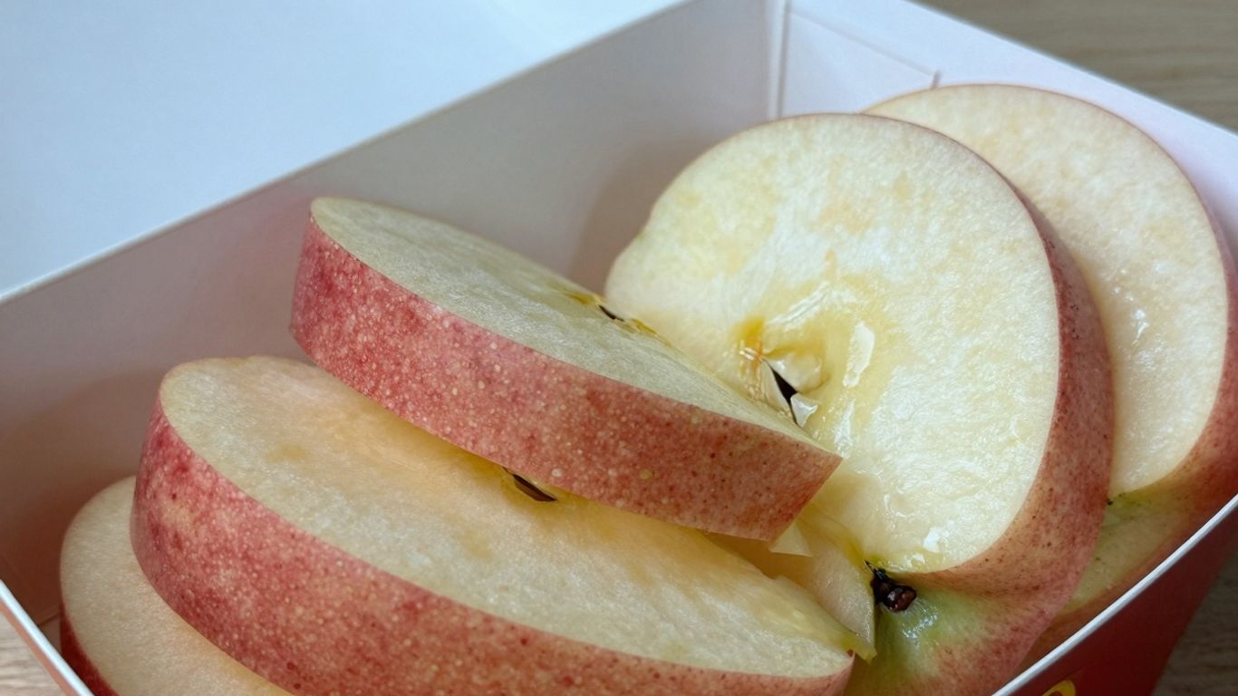 McDonald's sliced apples in a container.