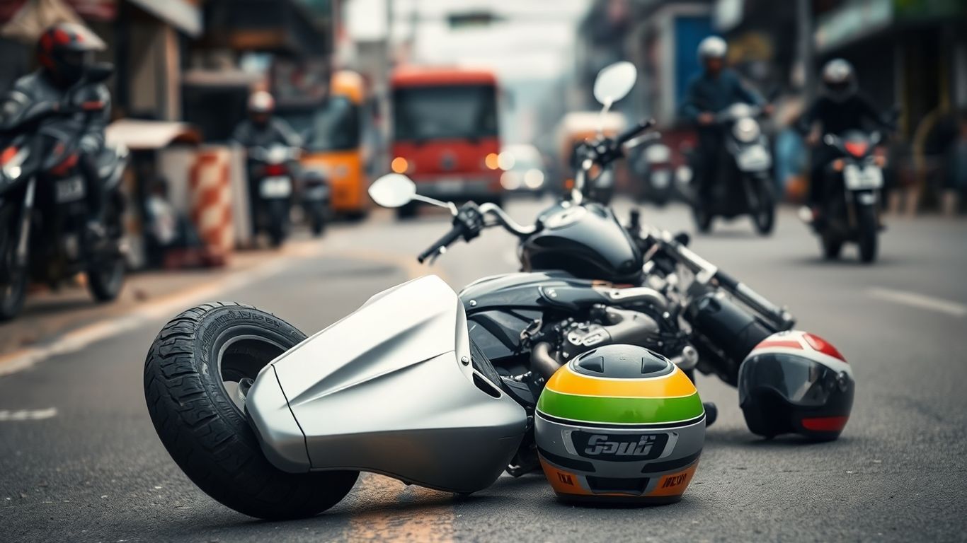 acidente com motocicleta no trabalho