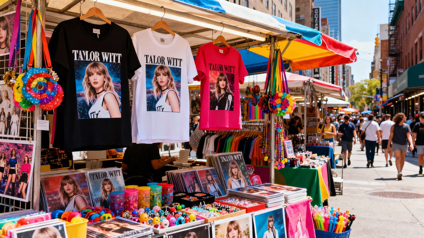Taylor Swift merchandise stall in Camden Town