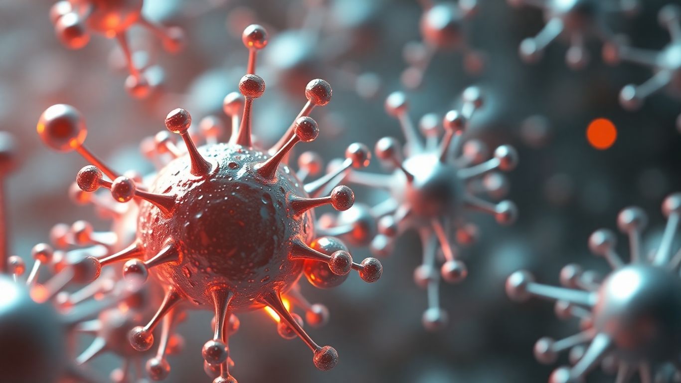 Microscopic view of molecular structures and atomic arrangements.