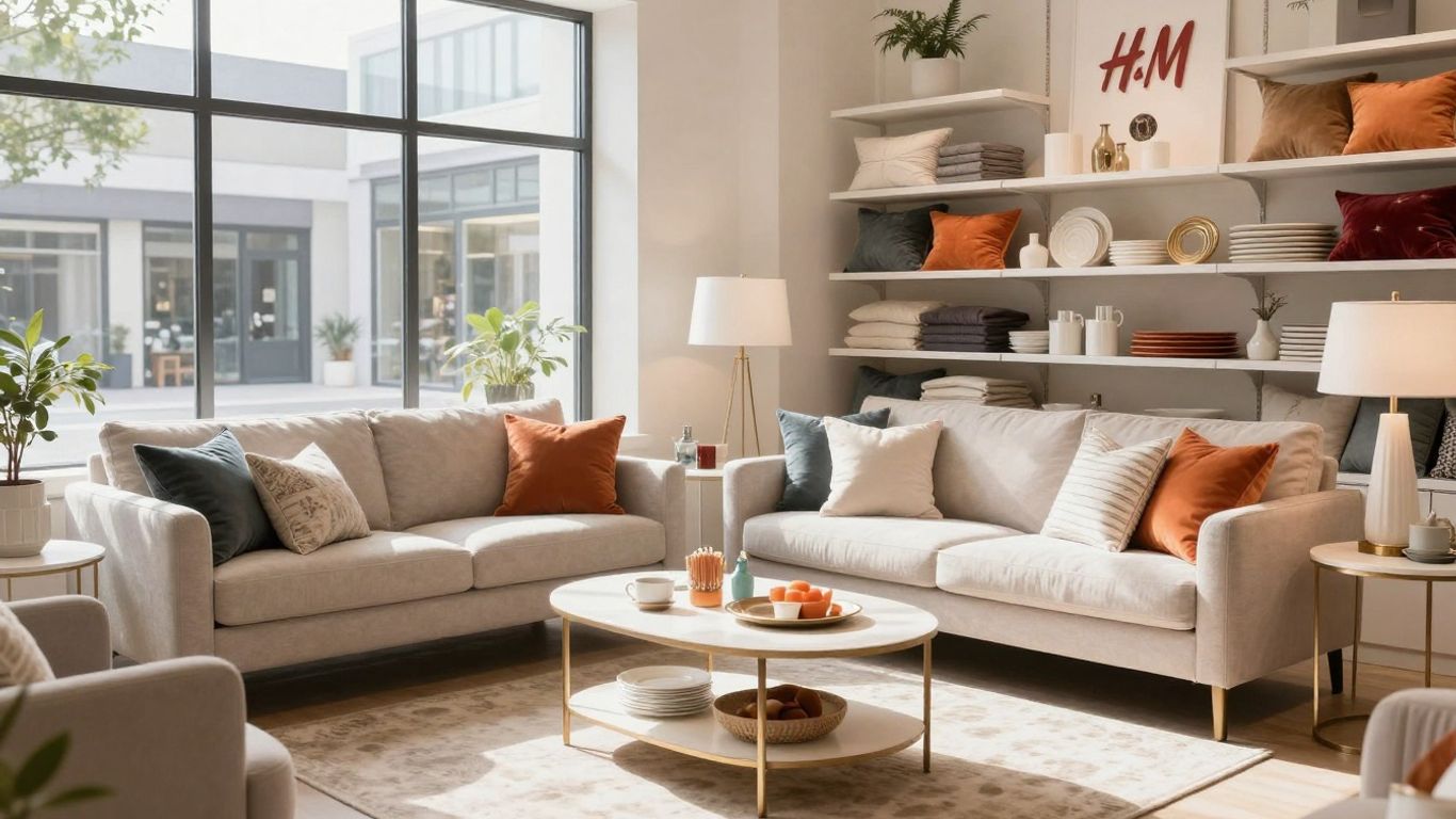H&M Home store interior with furniture and decor.